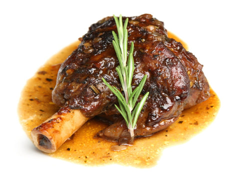 Braised lamb shanks with rosemary