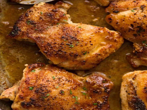 Garlic crispy chicken thighs