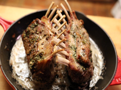 Rack of lamb with garlic and herbs
