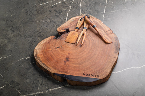 NORDICO Wooden Cheese Board Set