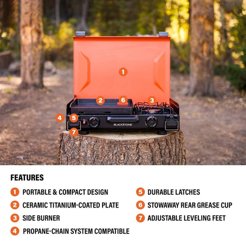 Blackstone 12 x 14” Camping Griddle with Side Burner