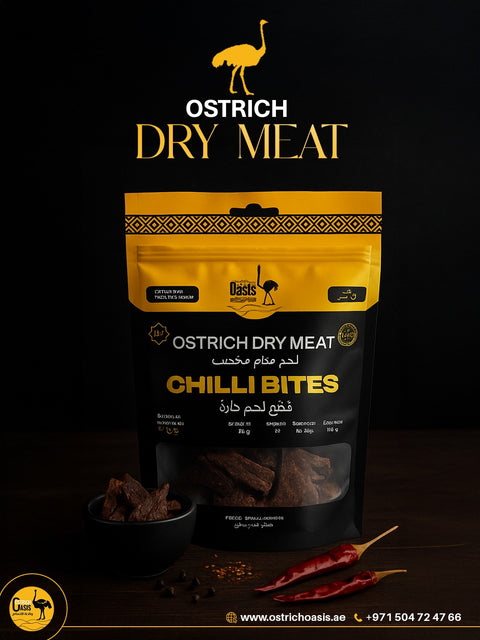 Ostrich Dry-meat Biltong - Chilli Bites -40g