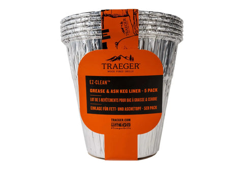 TRAEGER EZ-Clean Grease & Ash Keg Liner 5-Pack
