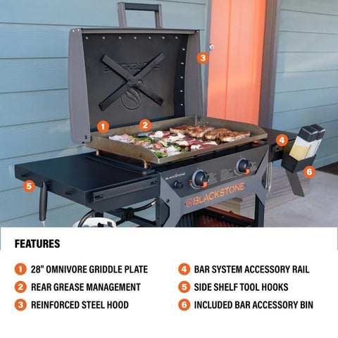BLACKSTONE Iron Forged 28in Griddle  W/Hood