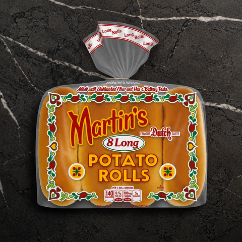 Martin's Long Potato Rolls 6" for Hot Dogs- 8 pcs