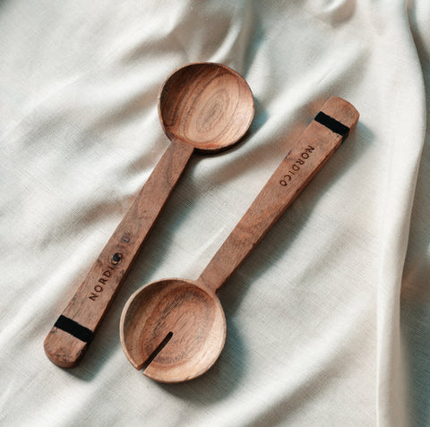 NORDICO Wooden Salad Servers Kitchen Utensils