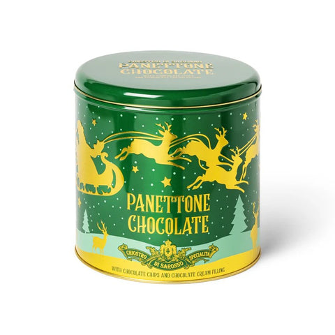 Panettone with Chocolate Chips & Cream – Christmas Tin with Reindeers - 750g