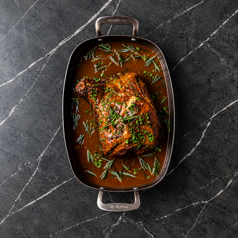 Braised Lamb Shoulder in Rosemary Jus