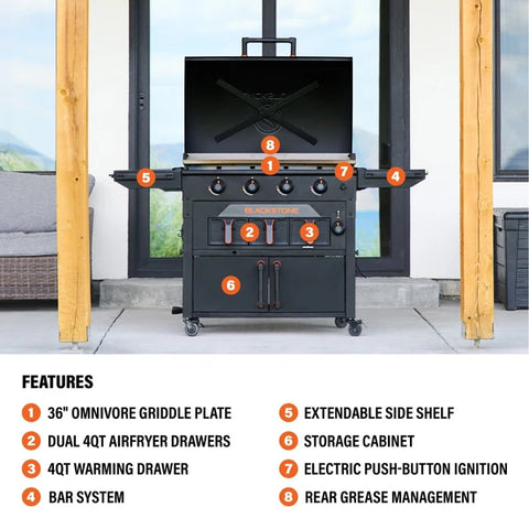 Blackstone 36” Griddle Airfryer combo