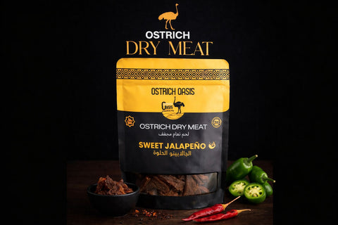 Ostrich Dry-meat Biltong – Sweet Jalapeño -40g